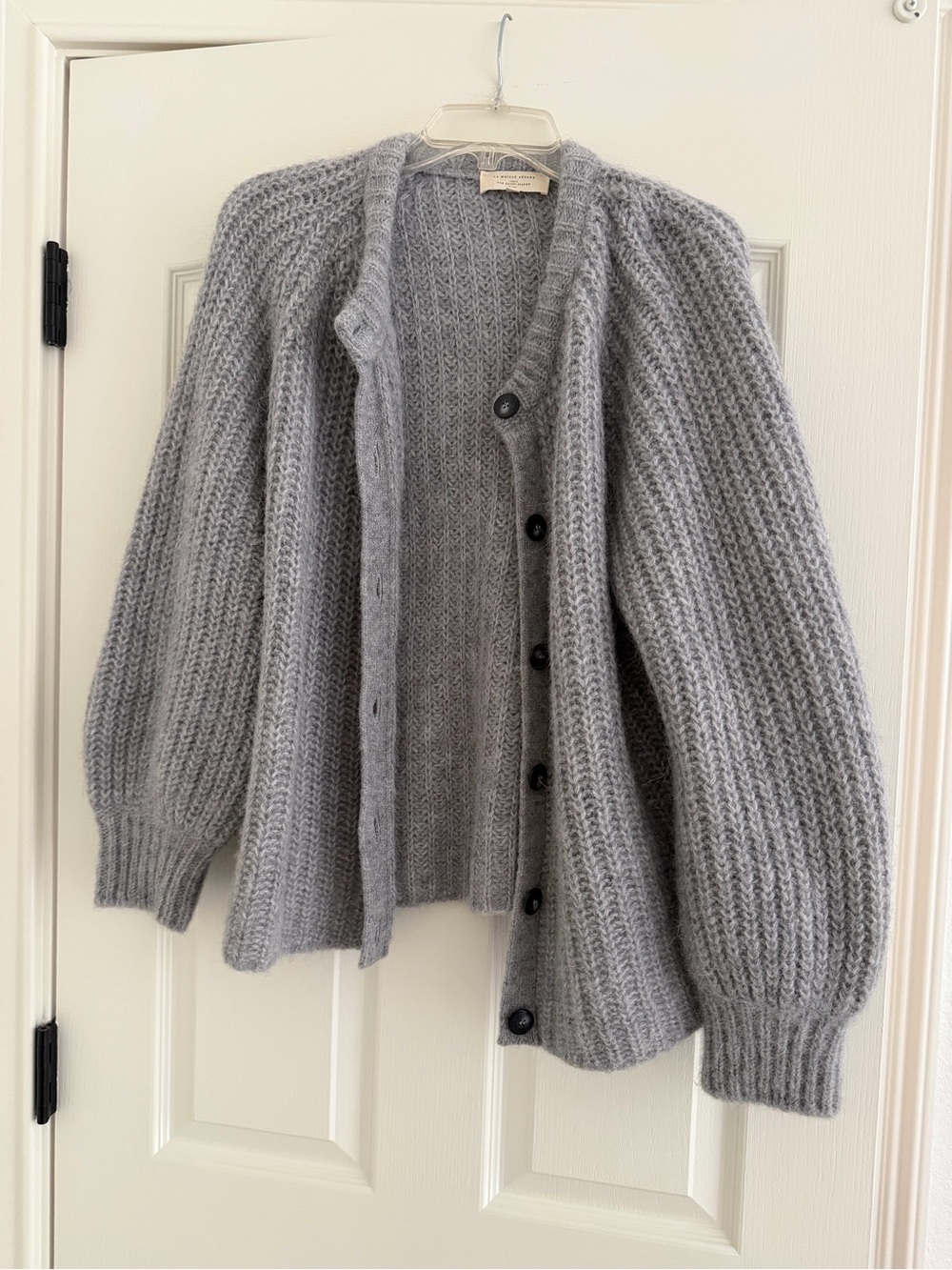 Cozy Grey Chunky Knit Button-Up Cardigan Sezane Sweater